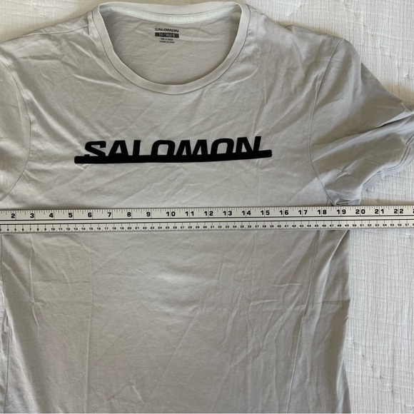 Salomon Men’s Performance Logo T-Shirt Gray Small Outdoor Hiking Trail Tee - Picture 7 of 10